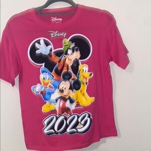 Disney Pink Short Sleeve Tee with Mickey Mouse Design